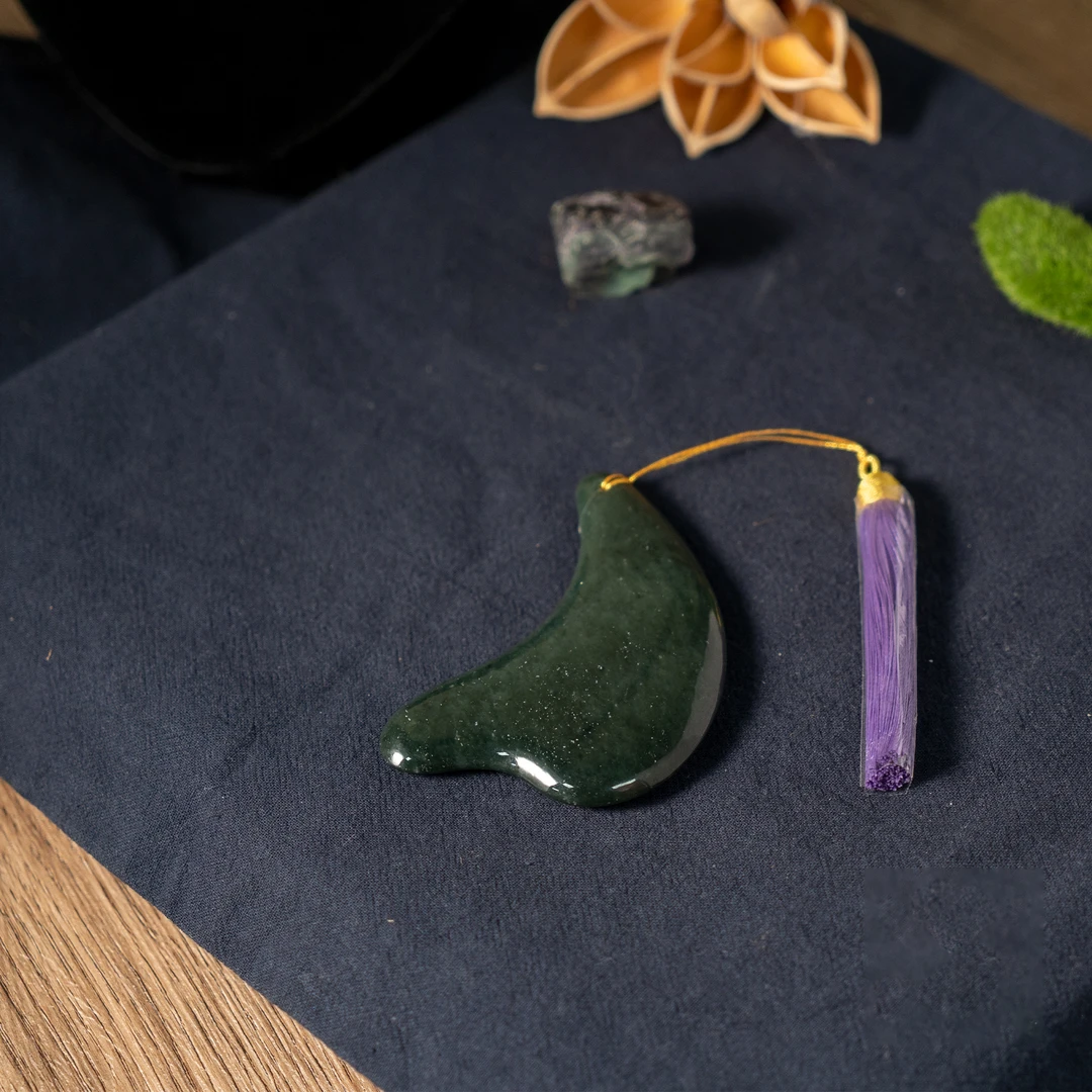 和田玉塔青刮痧板/多样性发/B852