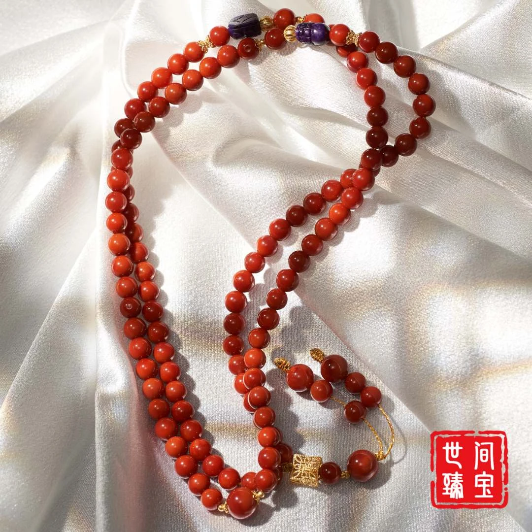 世间臻宝-南红舒俱来DIY项链/6mm（多样性发）/P6192/