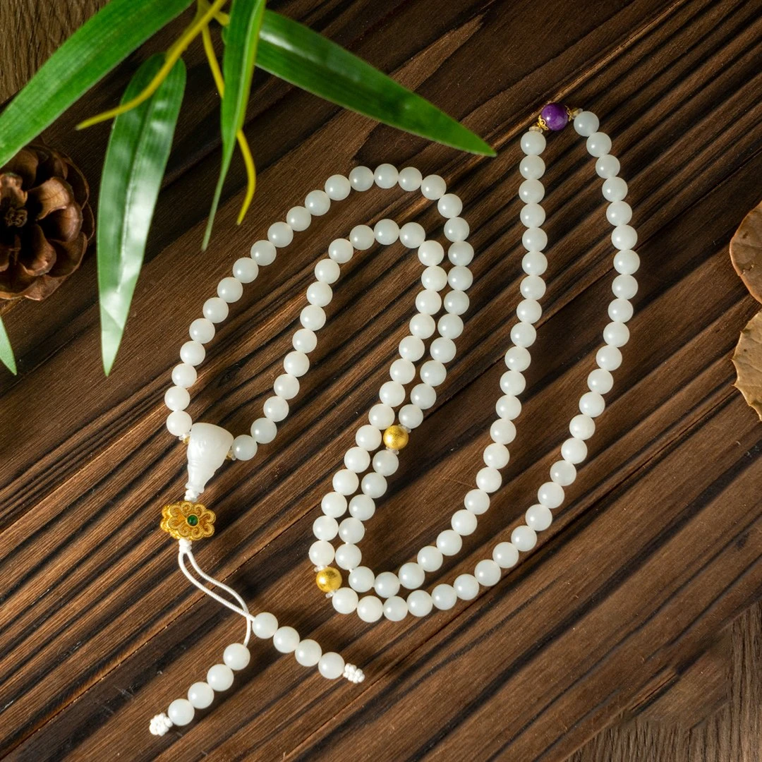 世间臻宝-18K金传承品于田DIY项链/6mm+-（多样性发）B520