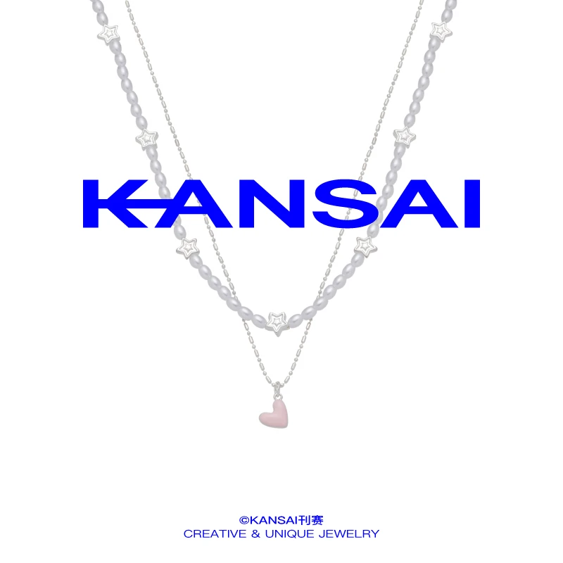 合金仿珍珠项链 KANSAI爱心星星项链女轻奢小众锁骨链高级感颈链