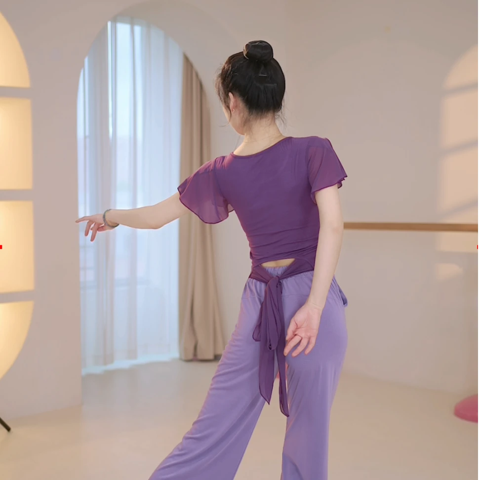 3261 DH现代舞蹈服成人女上衣练功2023夏新款舞蹈生日常穿搭形体