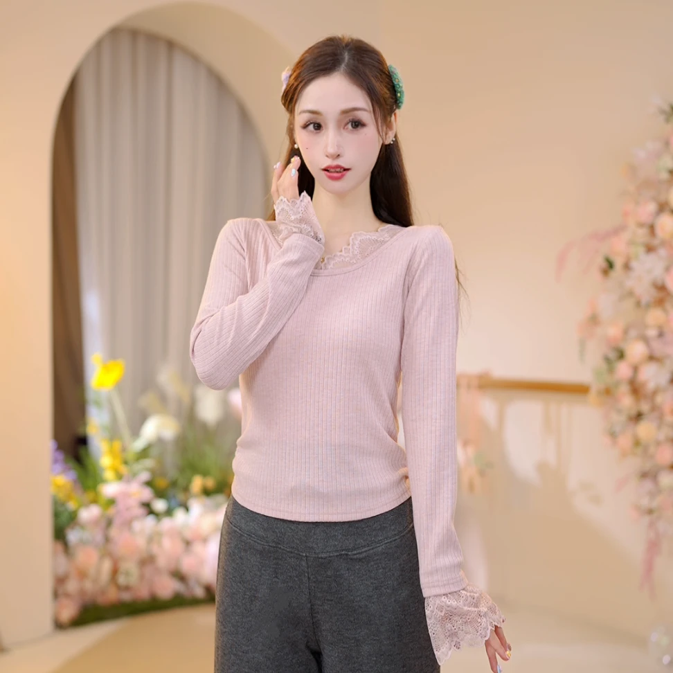 3472 D现代舞蹈服成人女上衣拼接收腰长袖古典遮肉显瘦
