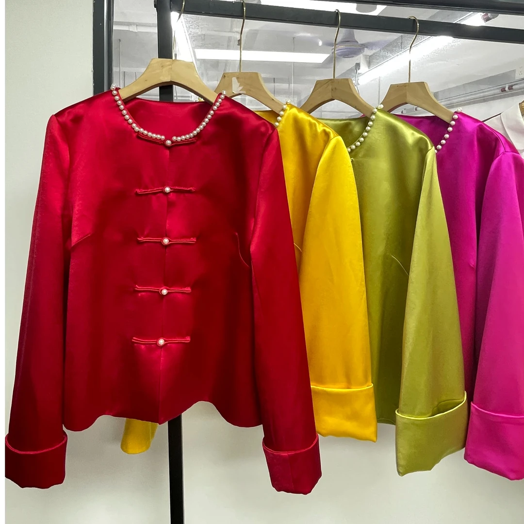 重磅醋酸中式外套