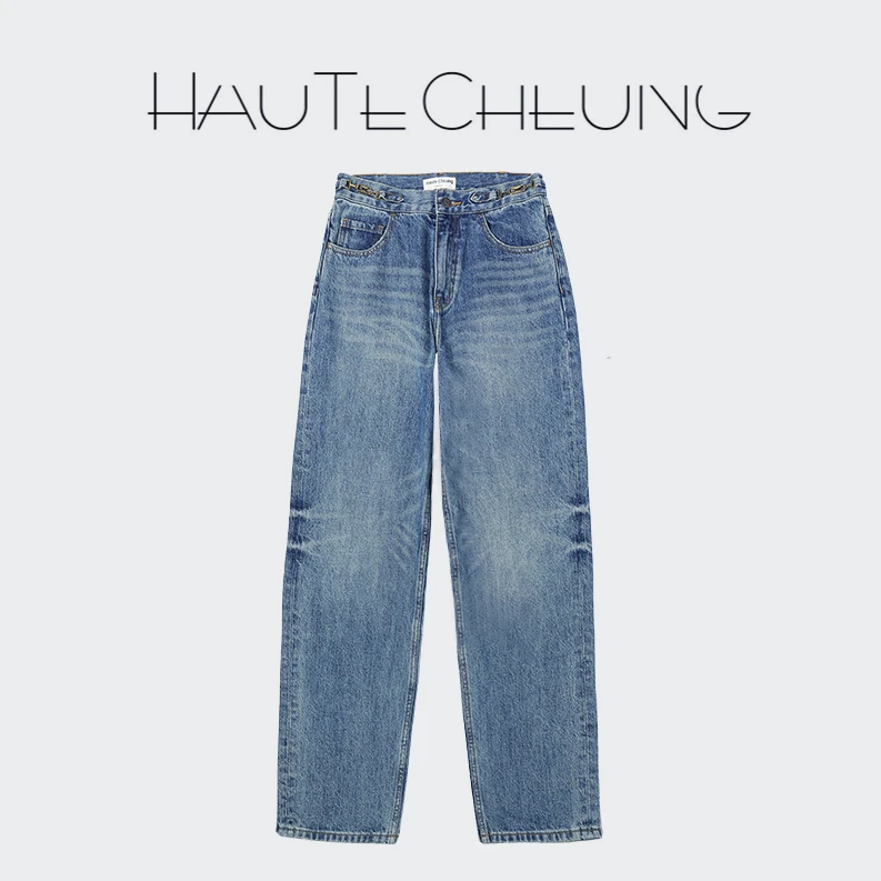 【经典链条款 萝卜 重工洗水腔调十足梨型身材必备百搭牛仔裤】B007