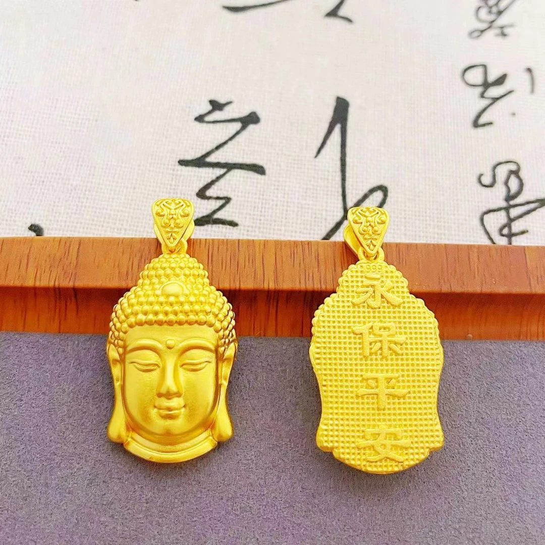 合金项链 小众佛头手工2024年新款女轻奢毛衣链不掉色金珠黑绳