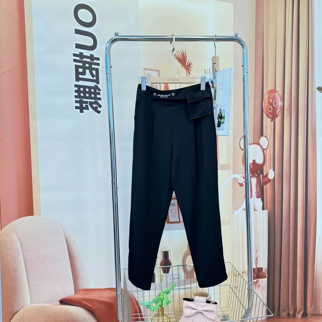 茜舞休闲裤女2025时尚气质百搭简约长裤【825339】