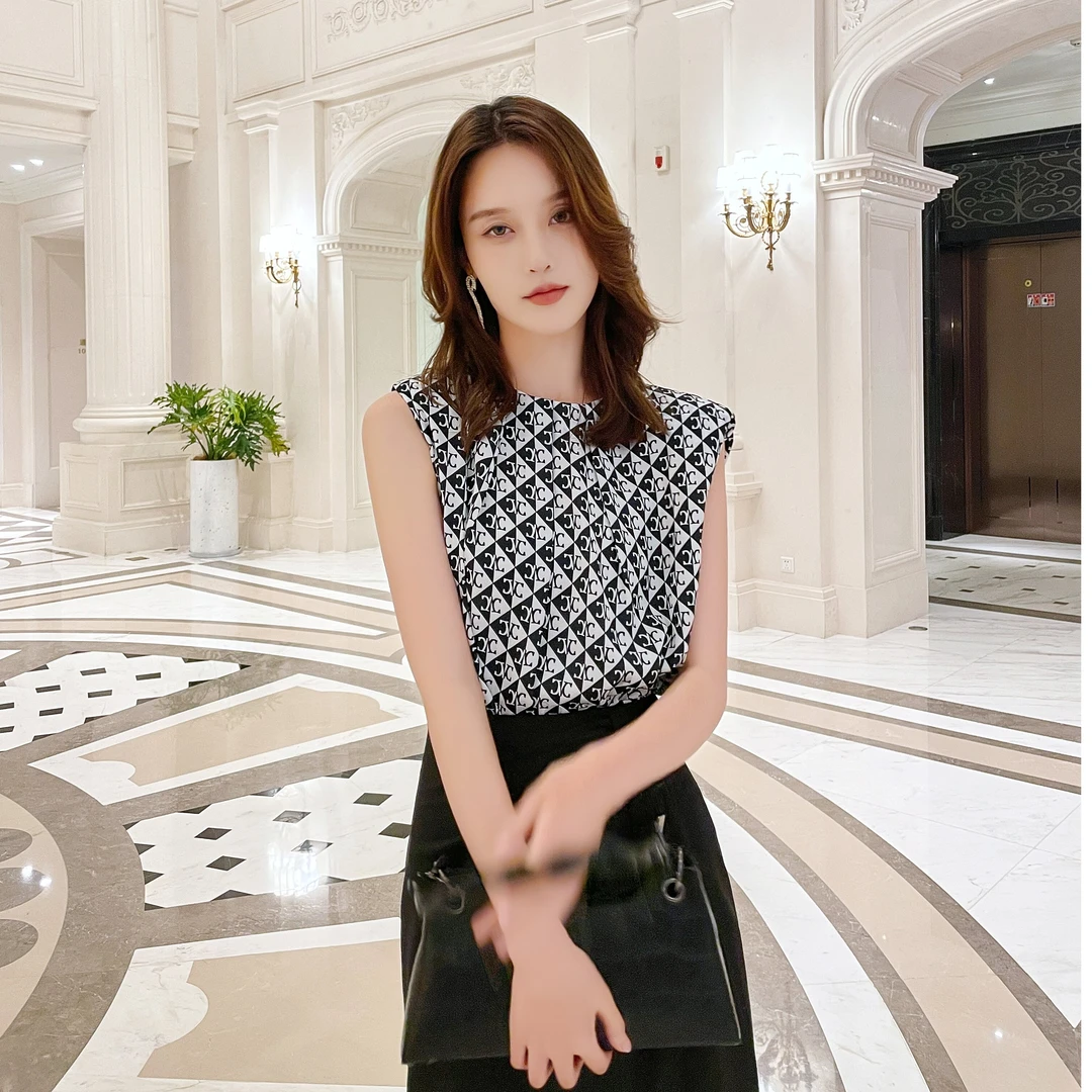 无袖衬衫女2025时尚百搭上衣【221233】