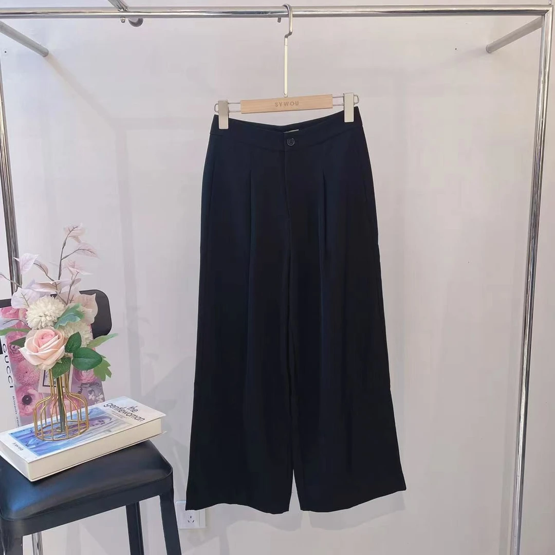 茜舞阔腿裤女2025时尚纯色百搭休闲裤潮【915059】