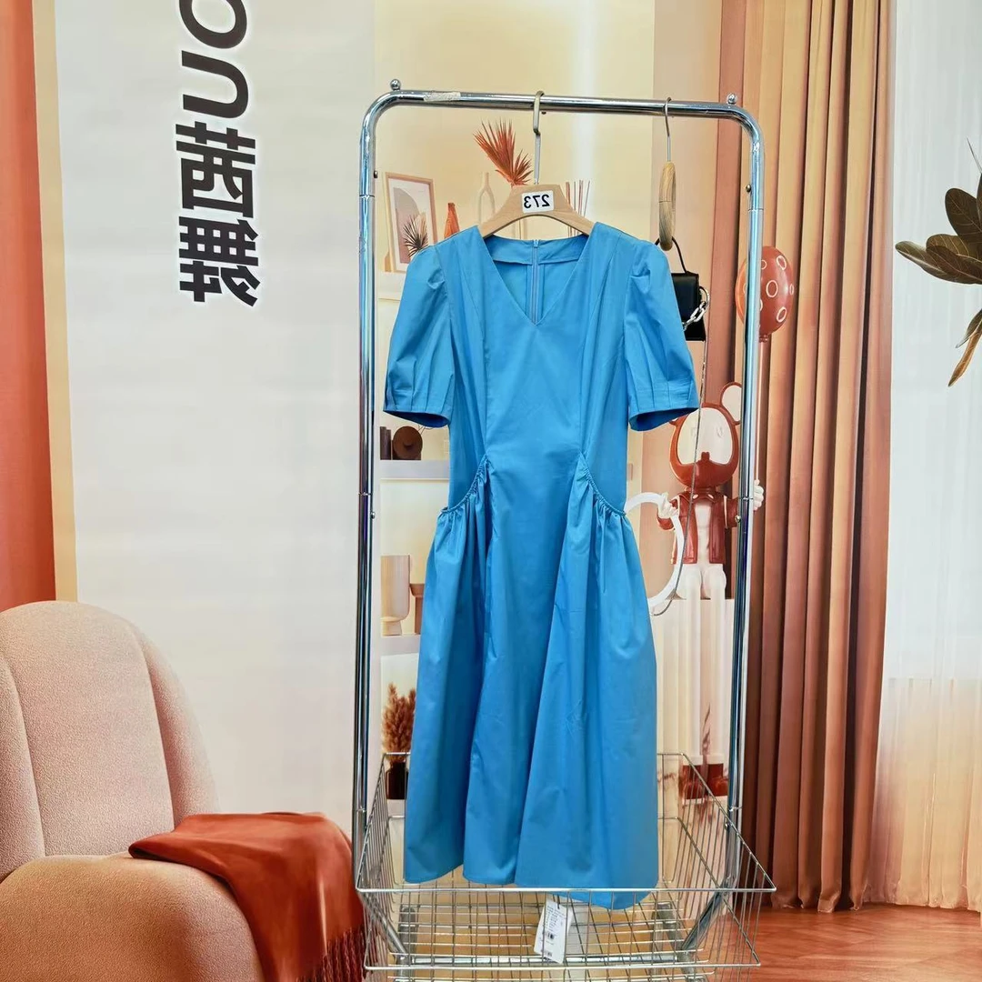 连衣裙女棉2025时尚气质显瘦短袖长裙【233370】