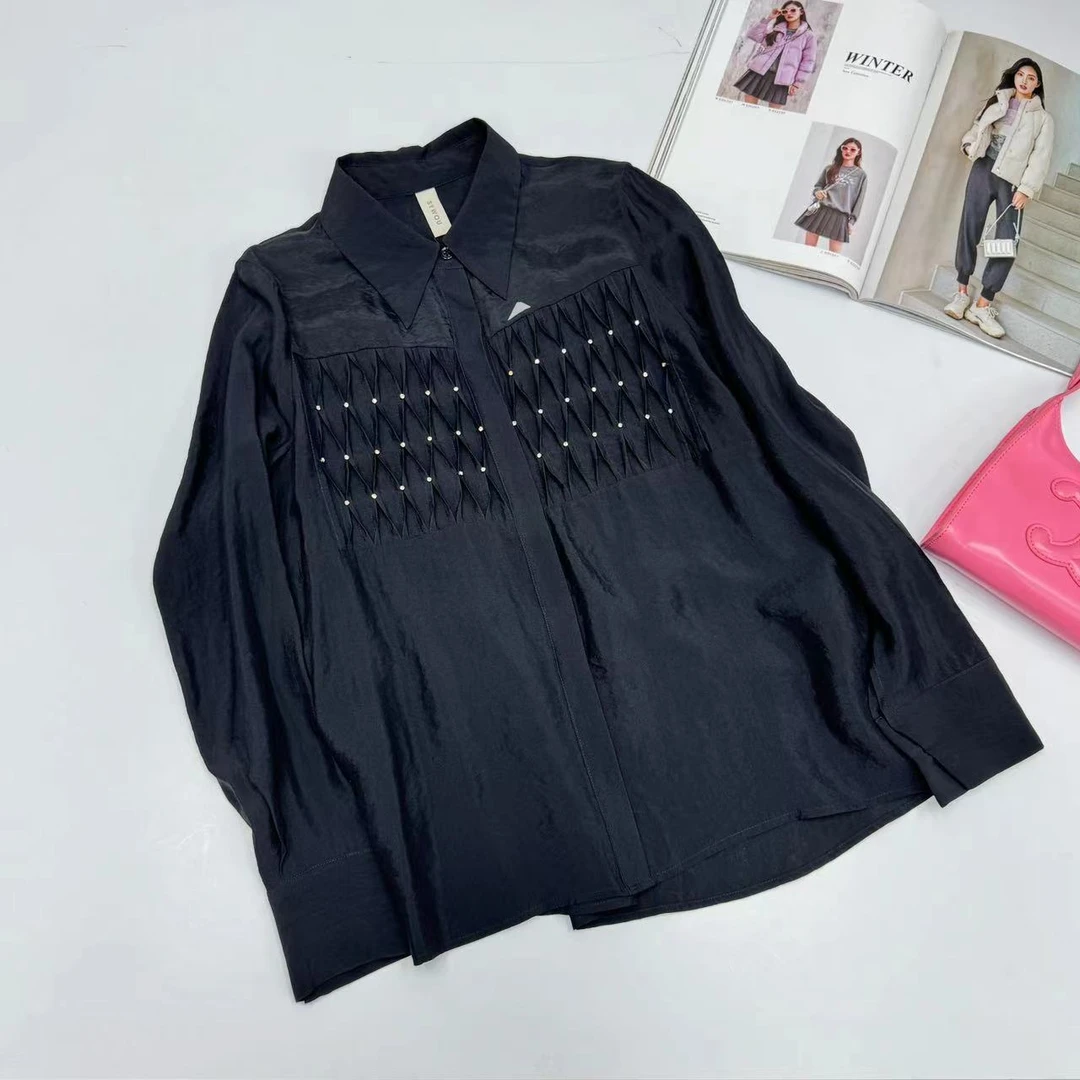 衬衫女士2025时尚气质长袖休闲百搭上衣【33C123】