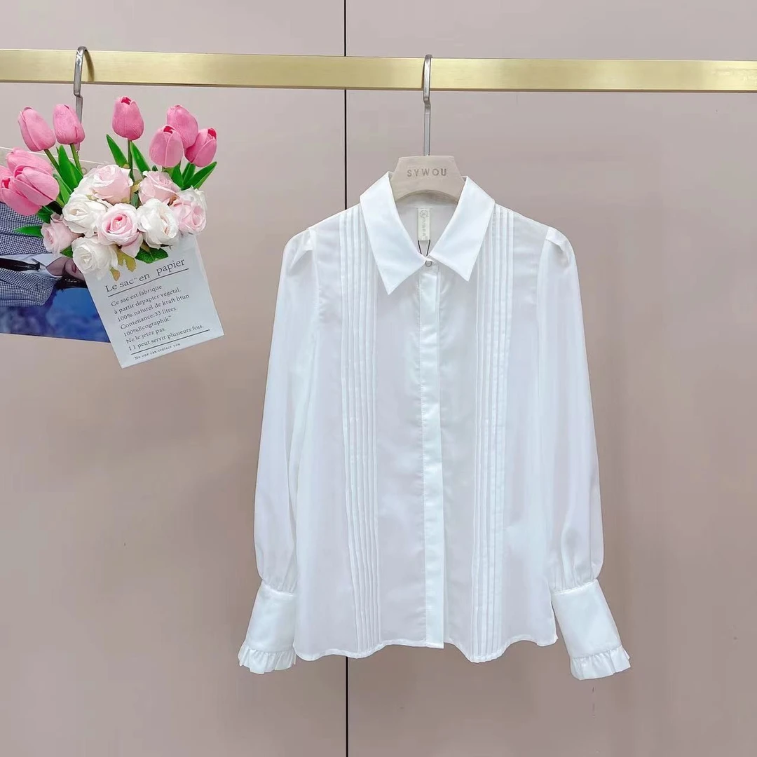 衬衫女2025时尚纯色百搭上衣【12C203】