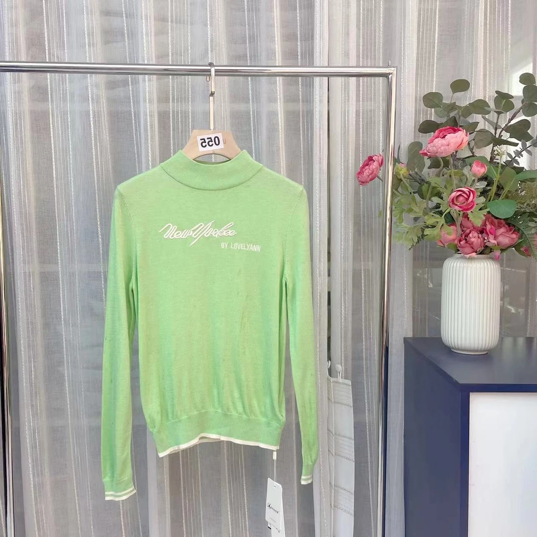 茜舞字母刺绣针织衫女绵羊毛2024百搭打底衫【59F086】时尚