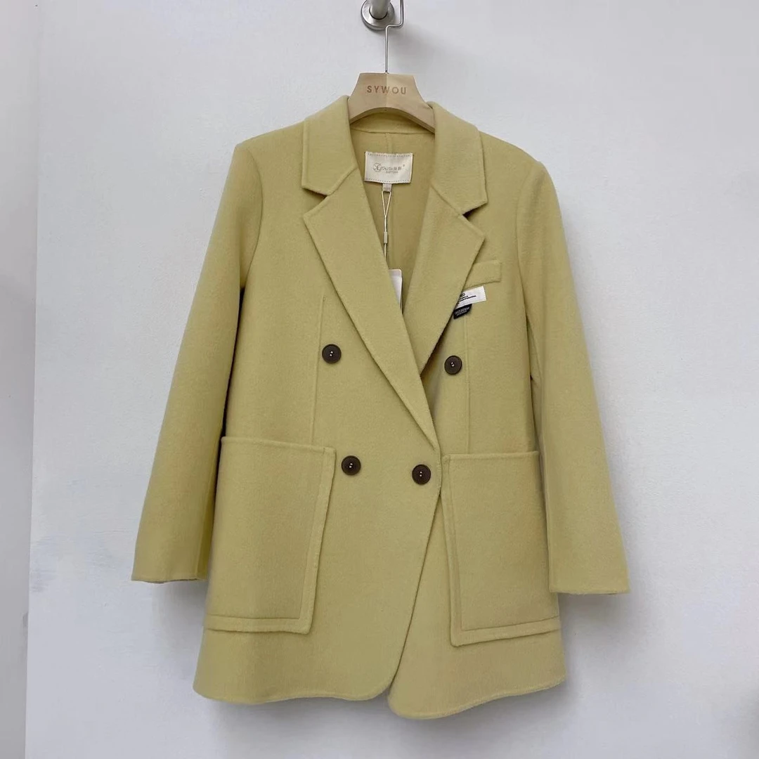 全绵羊毛双面呢大衣女2024秋冬外套【51M003】