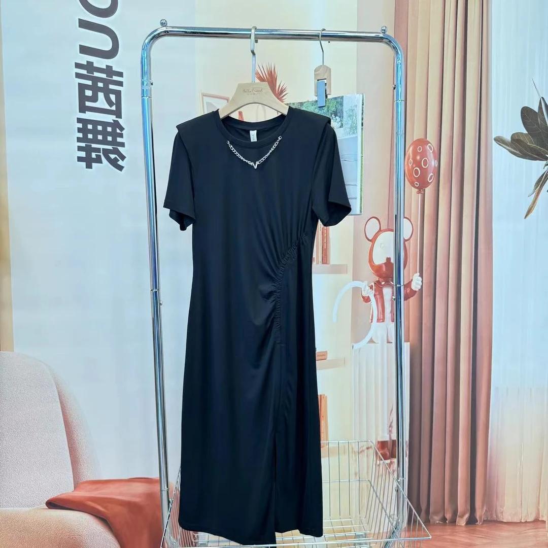 茜舞女装连衣裙2025时尚气质显瘦女士休闲简约收腰长裙【233020】