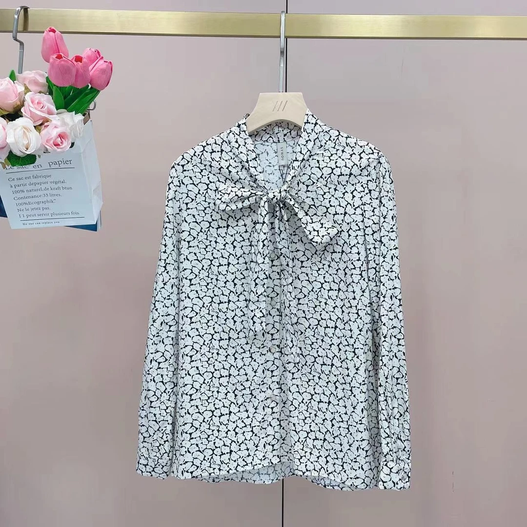 茜舞碎花衬衫女2025时尚百搭印花上衣女【12C360】