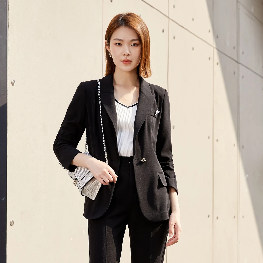 茜舞西服女士2025通勤修身显瘦气质时尚小西装外套【33A109】