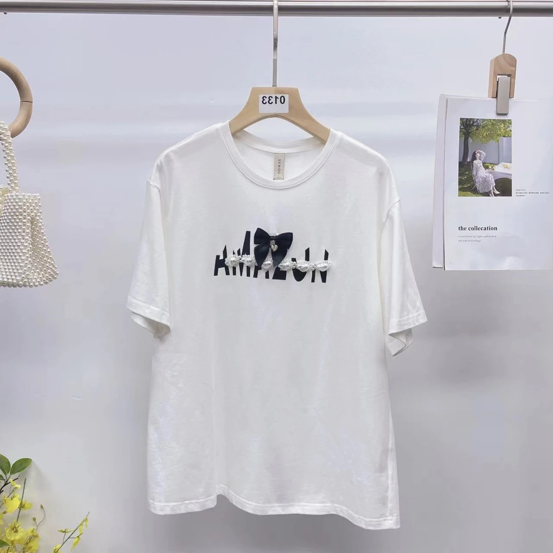 纯棉T恤女2025时尚短袖百搭上衣【32B787】