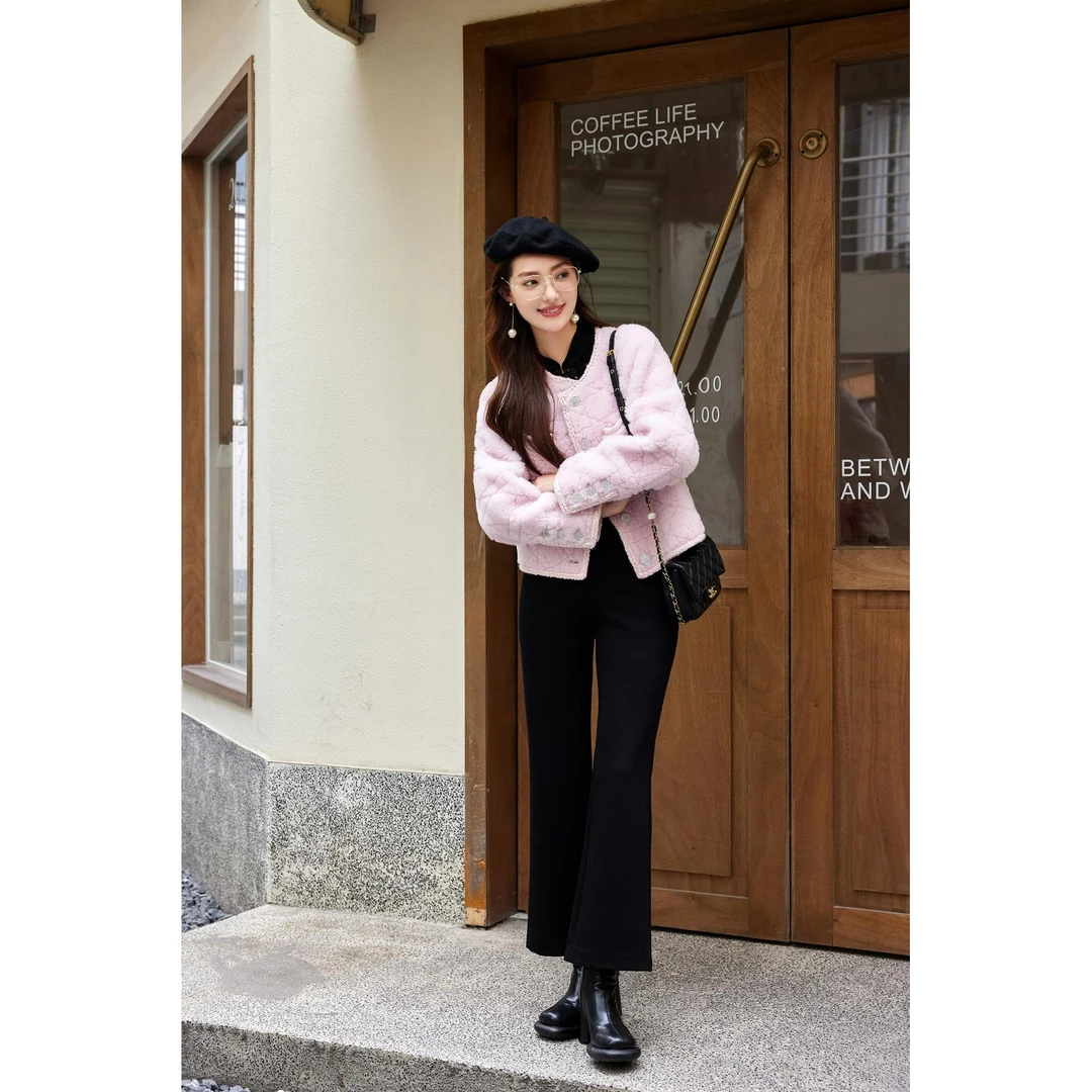 100%羊毛新品短外套2025时尚毛呢短外套【53D399】