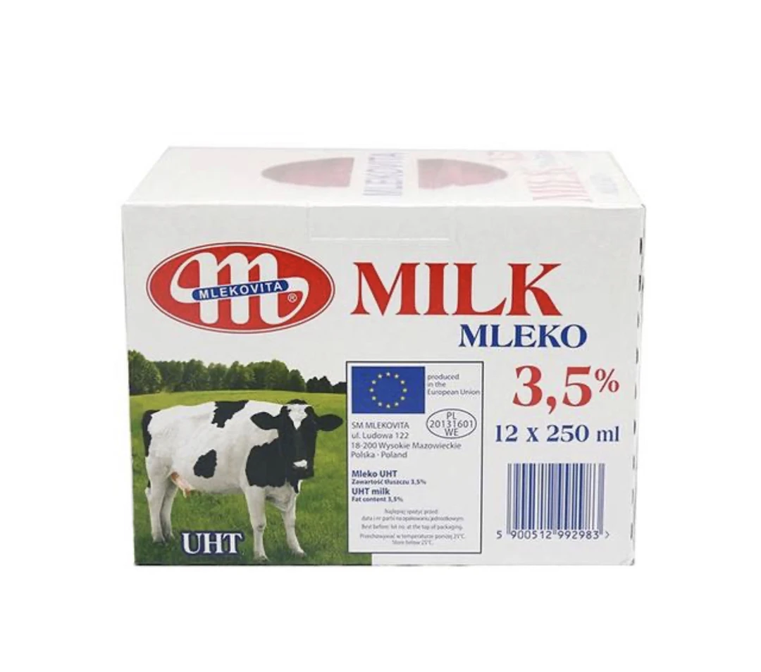 波兰原装进口牛奶妙可维Mlekovita全脂牛奶纯牛奶250ml*12盒妙亚