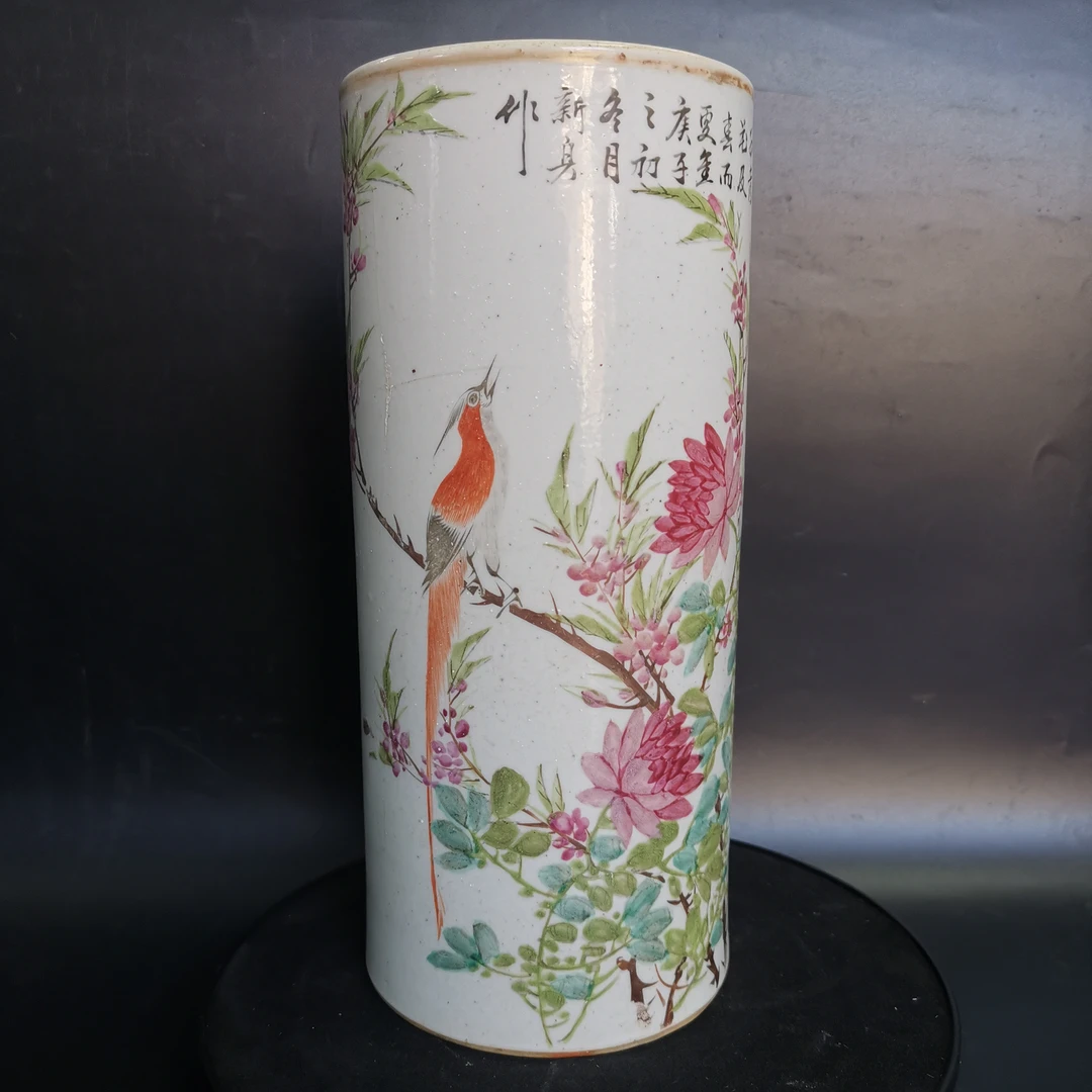 漂亮的帽筒，画工精美有冲线，如图