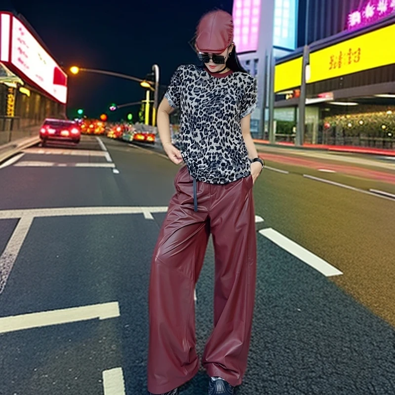 高档小众洋气豹纹打底衫