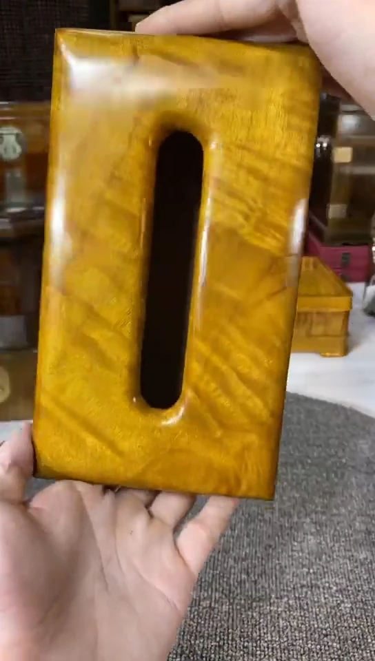 【闪购商品】金丝楠金丝楠木纸巾盒