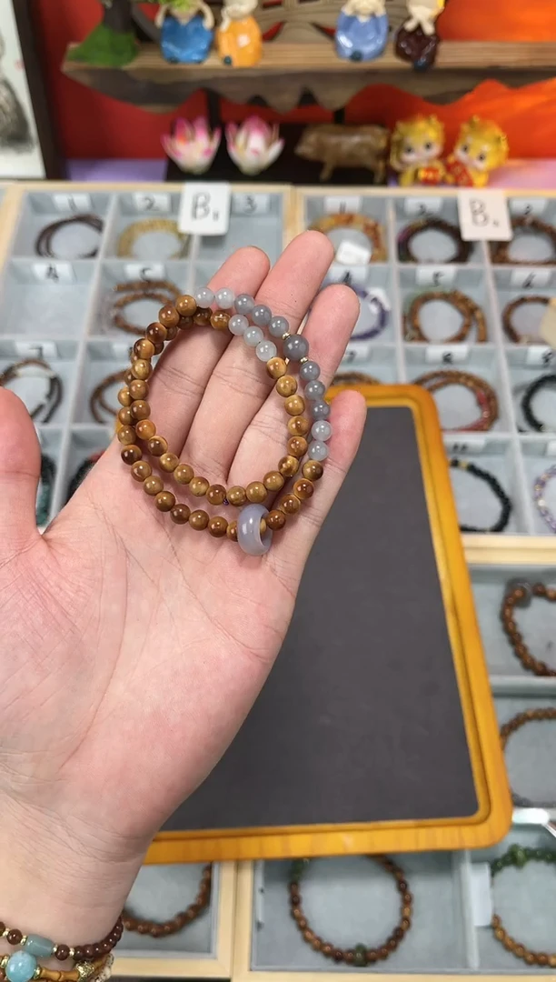 【闪购商品】库克手串未镶嵌0.6库克双圈烟紫PT-S203