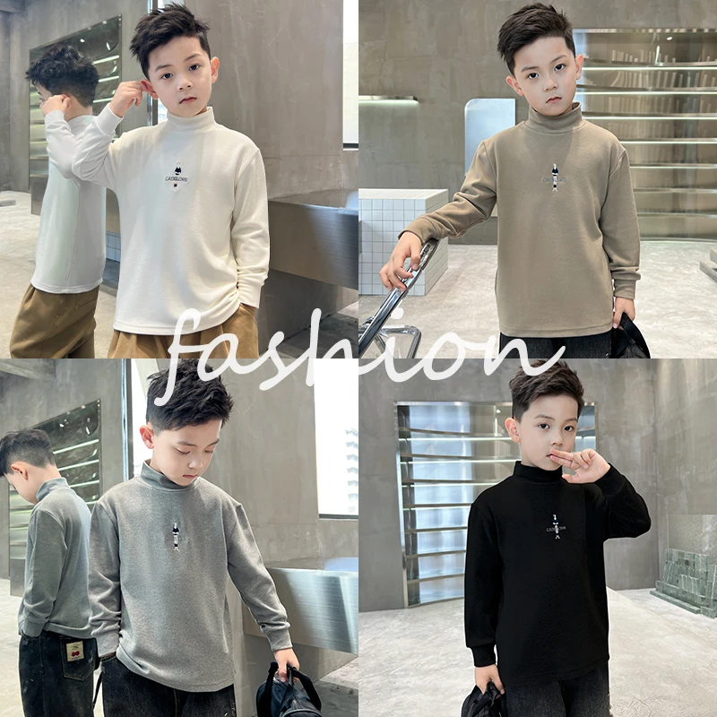 中班仔男童德绒打底衫发热绒2025秋冬装新款中大童洋气百搭*38101