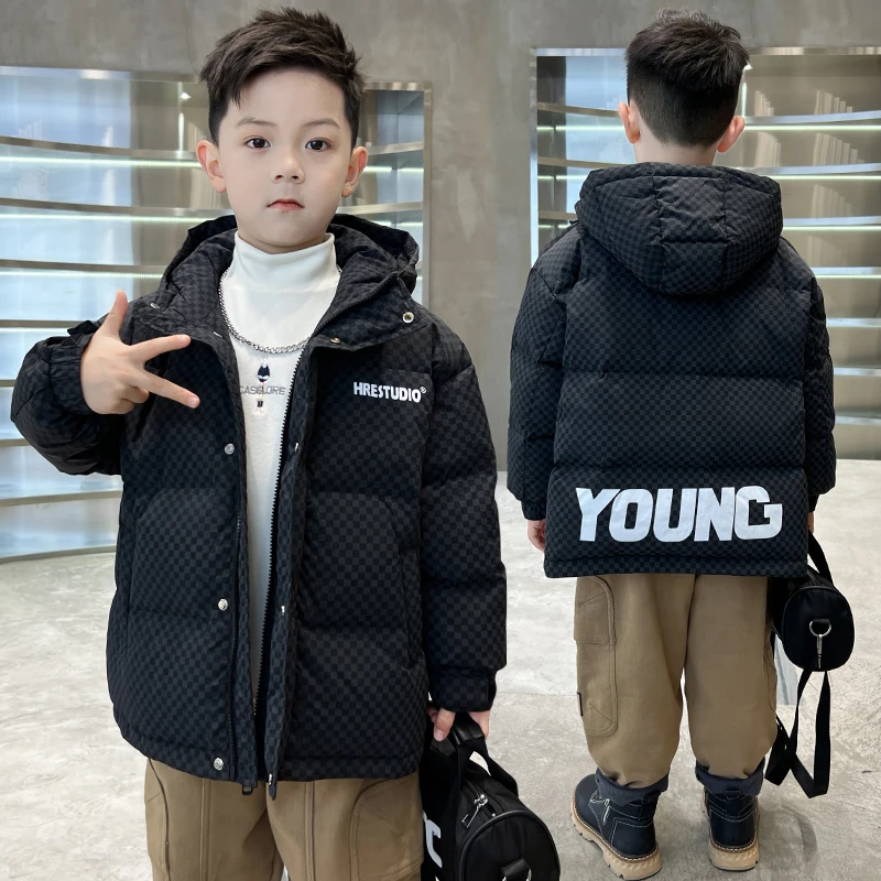 中班仔男童90白鸭绒冬装羽绒服儿童2025冬季外套潮流帅气*38083