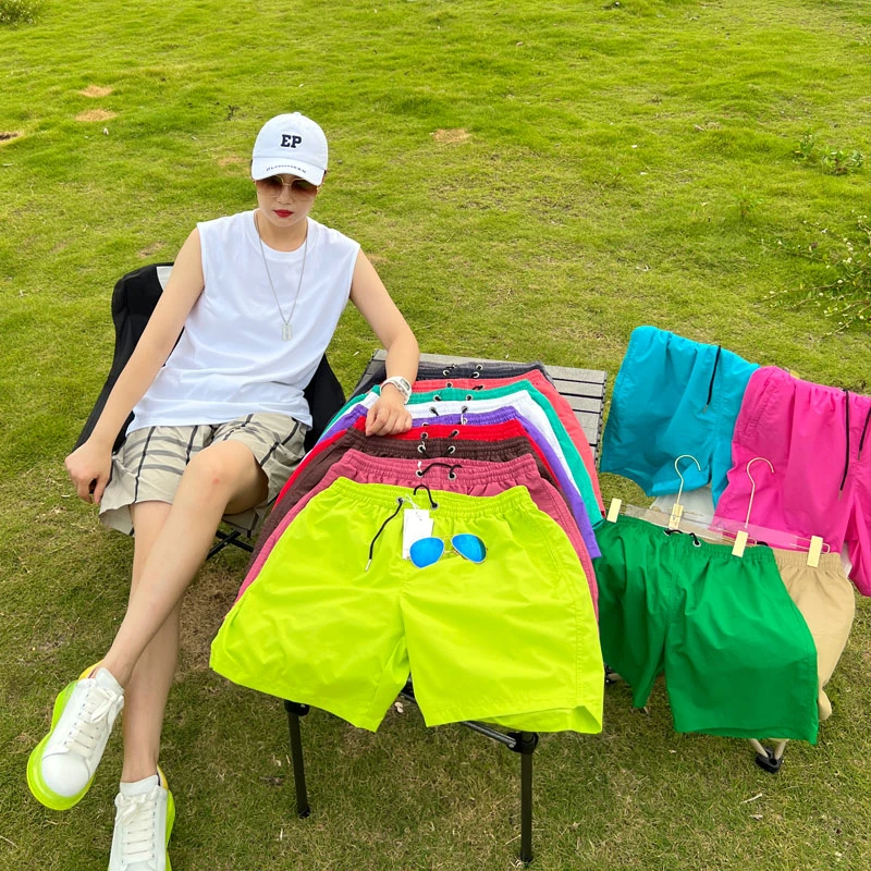 男女短裤薄款夏季宽松速干百搭四五分裤休闲情侣款潮沙滩裤美式
