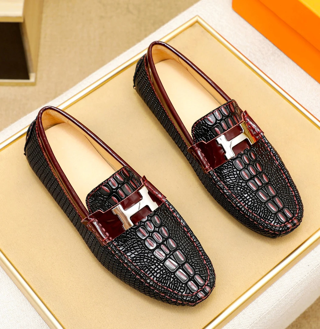 欧洲站新款酒红真皮男士豆豆鞋英伦风时尚驾车鞋百搭懒人鞋潮男鞋