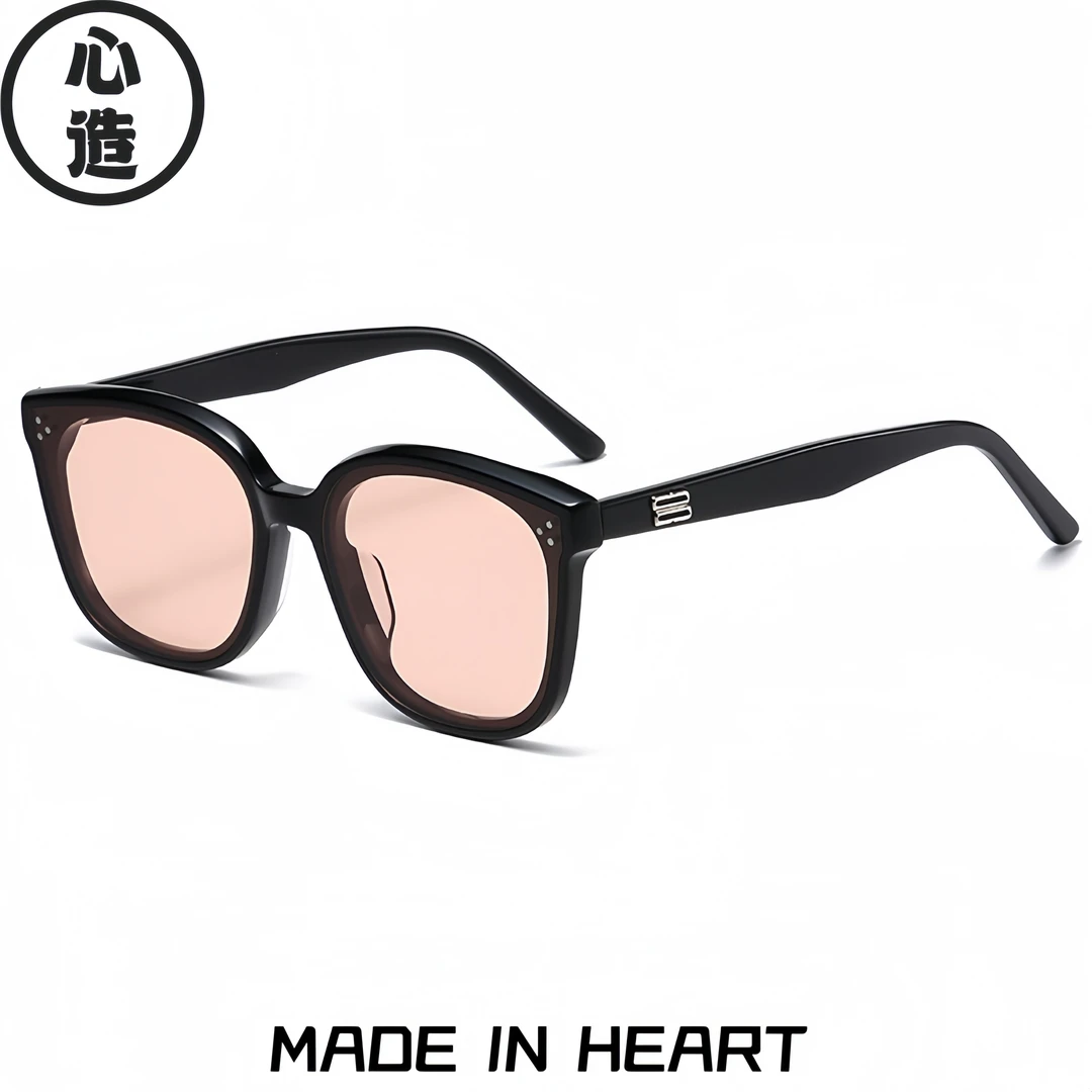 心造定制GM同款BY高品质时尚墨镜板材网红百搭黑色复古欧美方框