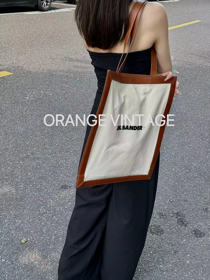 95新    jil sander 帆布托特子母包