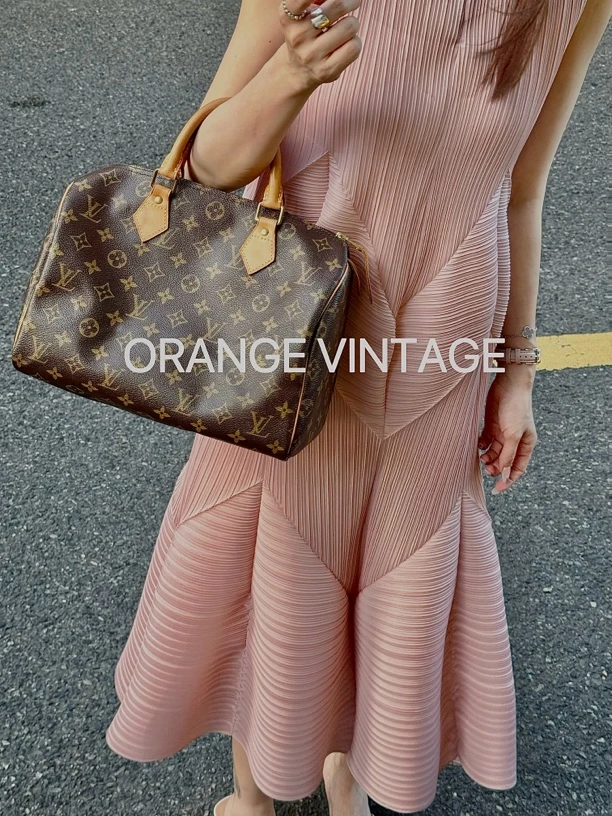 95新 LouisVuitton/路易威登 speedy30老花手提包枕头包