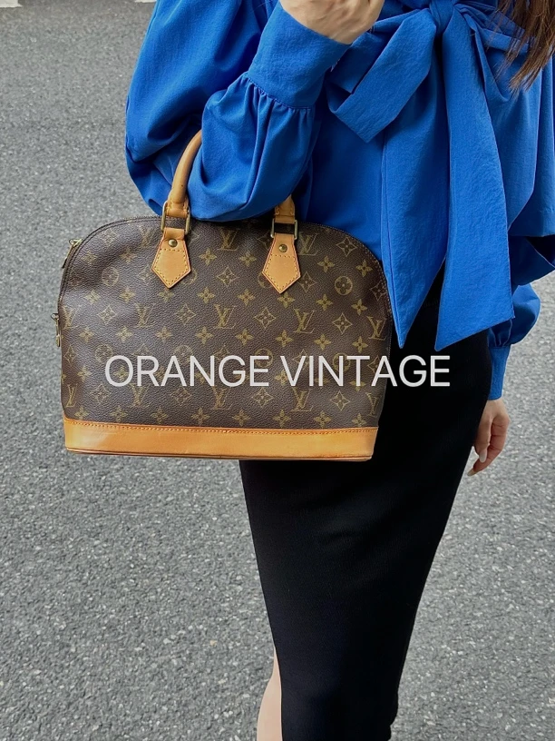 95新 LouisVuitton/路易威登 【特价】lv老花原皮贝壳包中号手提包
