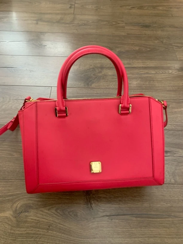 90新 MCM mcm牛皮单肩手提包