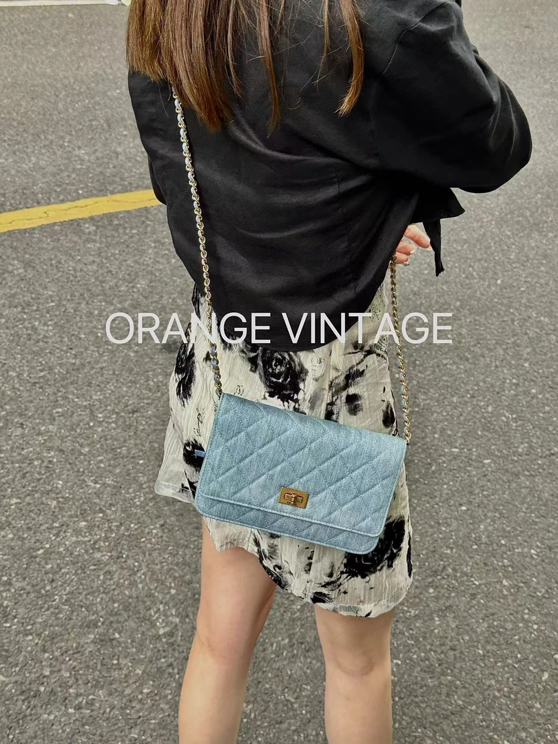 95新 Chanel/香奈儿 Chanel 牛仔丹宁2.55扣 woc 链条包 大全套