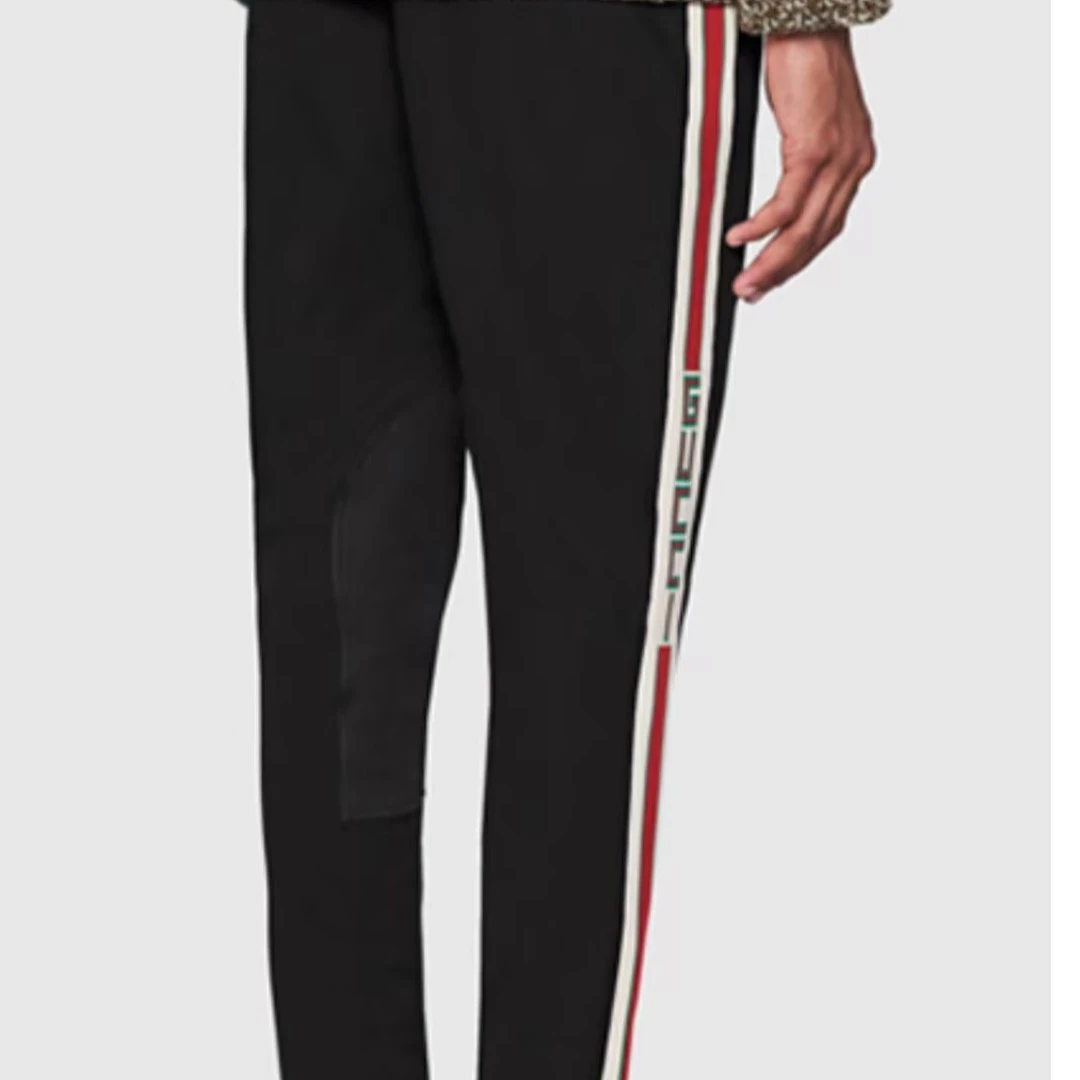 全新未使用 GUCCI/古驰 Gucci/古驰男马术骑行休闲红绿条纹运动裤