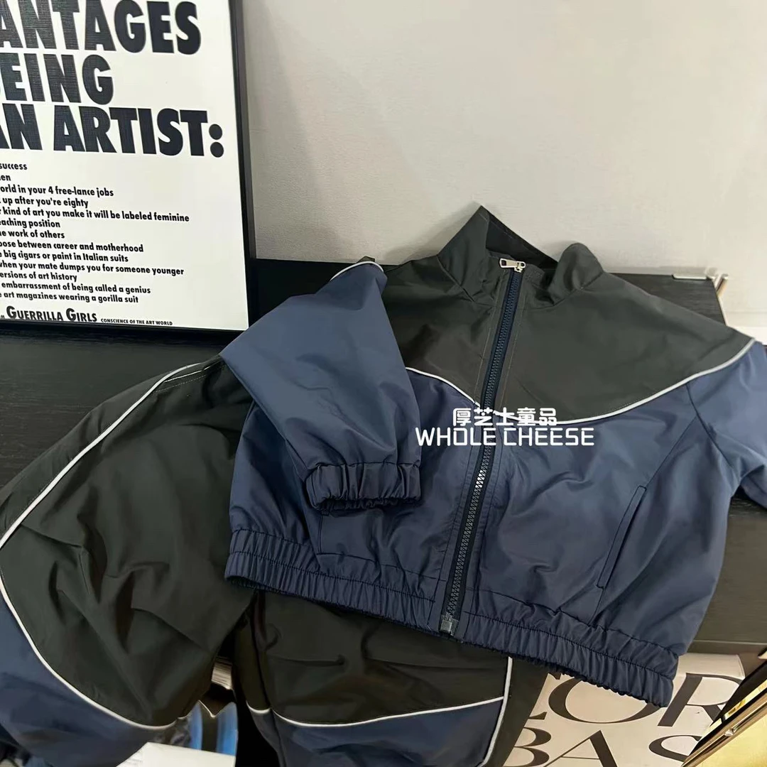 【极光蓝】2024秋季新款套装两件套3M反光条显白松紧拉链外套冲锋衣