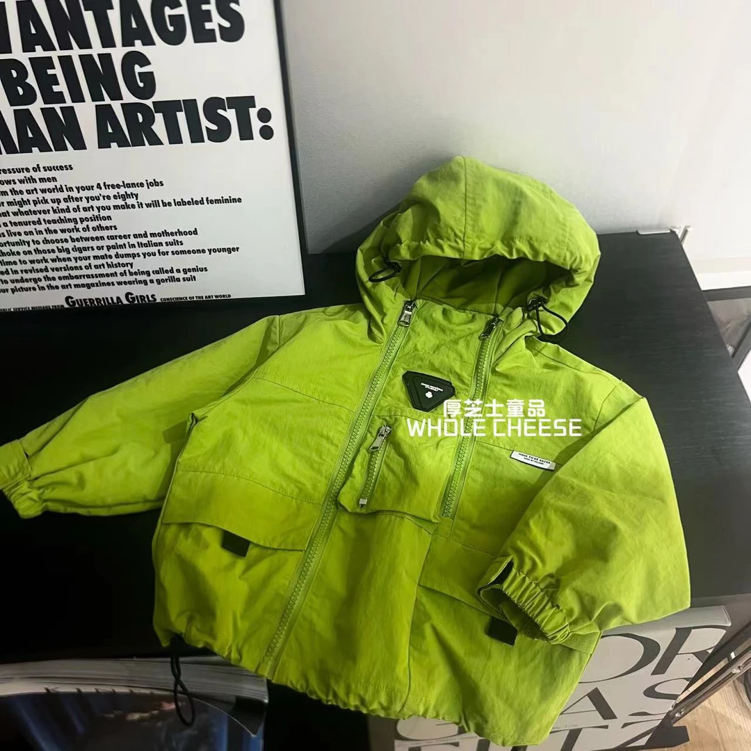 【青苹果绿】2024秋季冲锋衣显白多拉链男女童外套防风