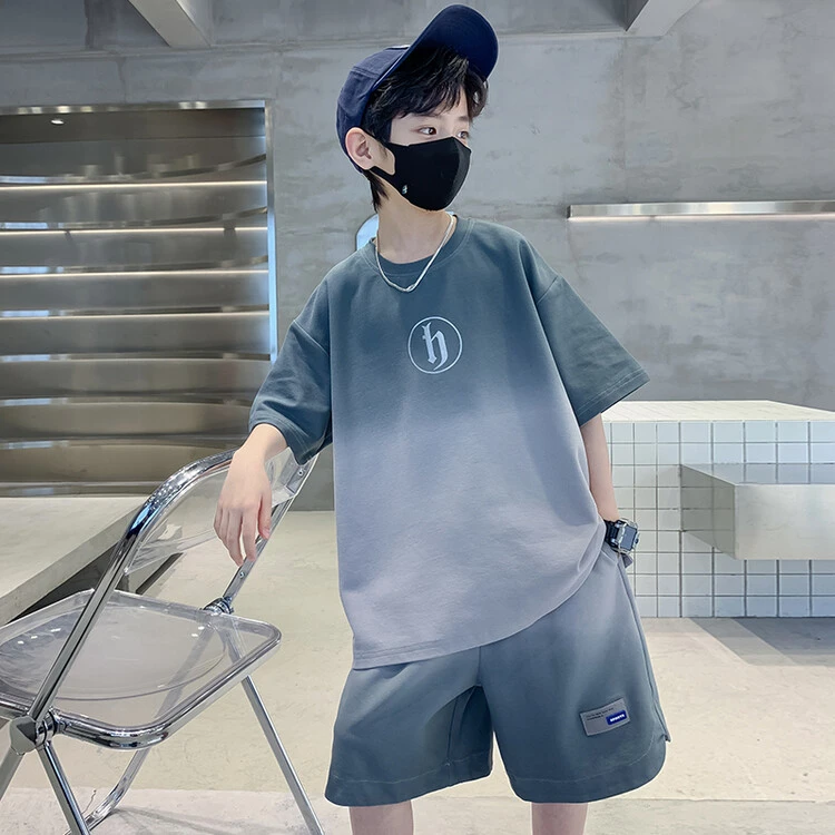 男童夏装套装2025年新款中大童夏款男孩夏季短袖运动服洋气酷帅潮