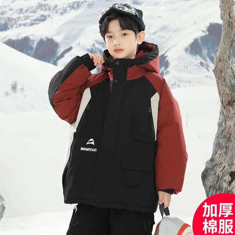 男童棉服冬季2025新款冬装加厚外套中大童男孩冬款棉衣洋气酷帅潮