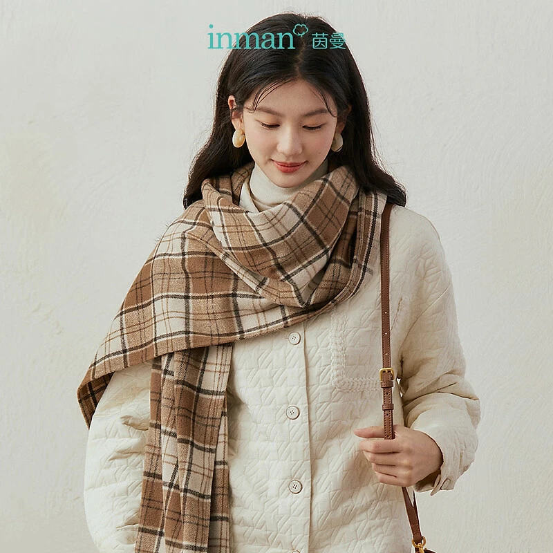 【茵曼服饰】夹棉菱格棉衣冬季女装新款翻领宽松落肩外套 18346177