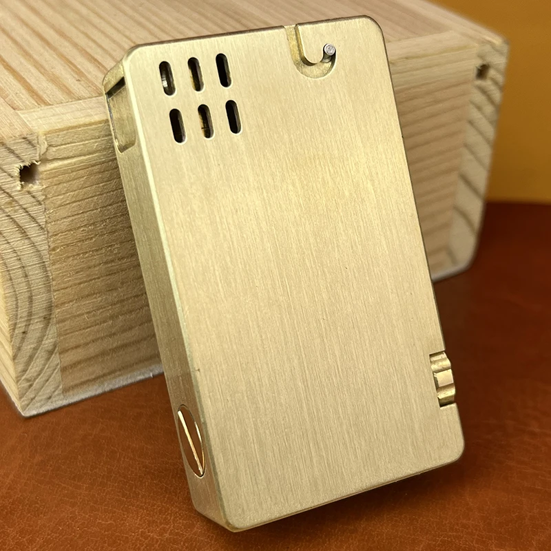 黄铜新款艾斯普里半自动弹射机械煤油打火机手工制作复古送礼物