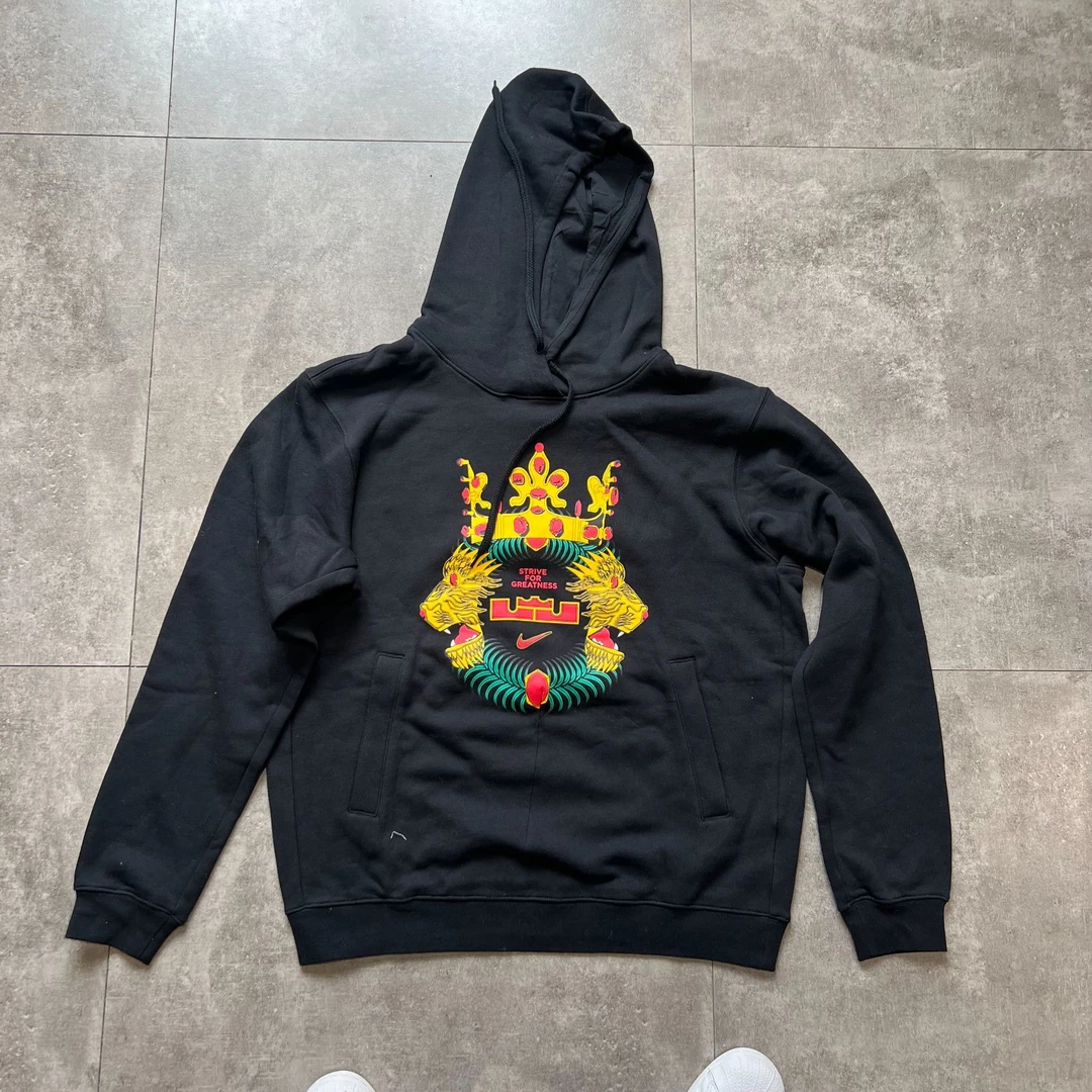 瑕疵款-NIKE 美式复古 篮球运动训练加绒连帽卫衣 黑色