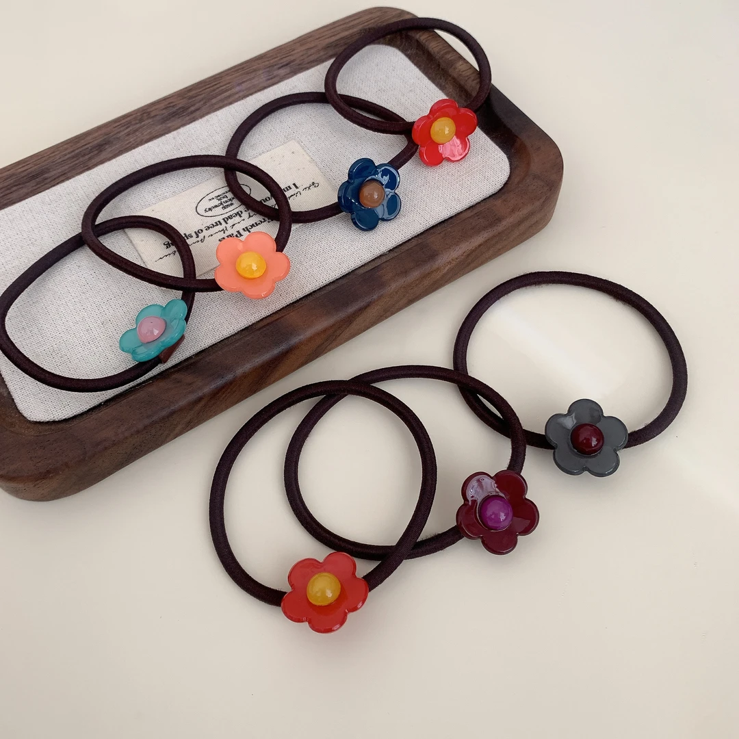 甜美可爱小花头绳女百搭简约花朵发圈扎头发头绳扎马尾皮筋皮套女