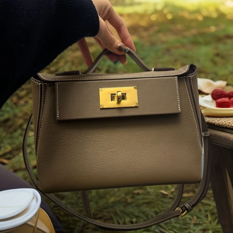 A009 时尚轻奢休闲简约潮流气质百搭包小众棕色单肩卡其肩包