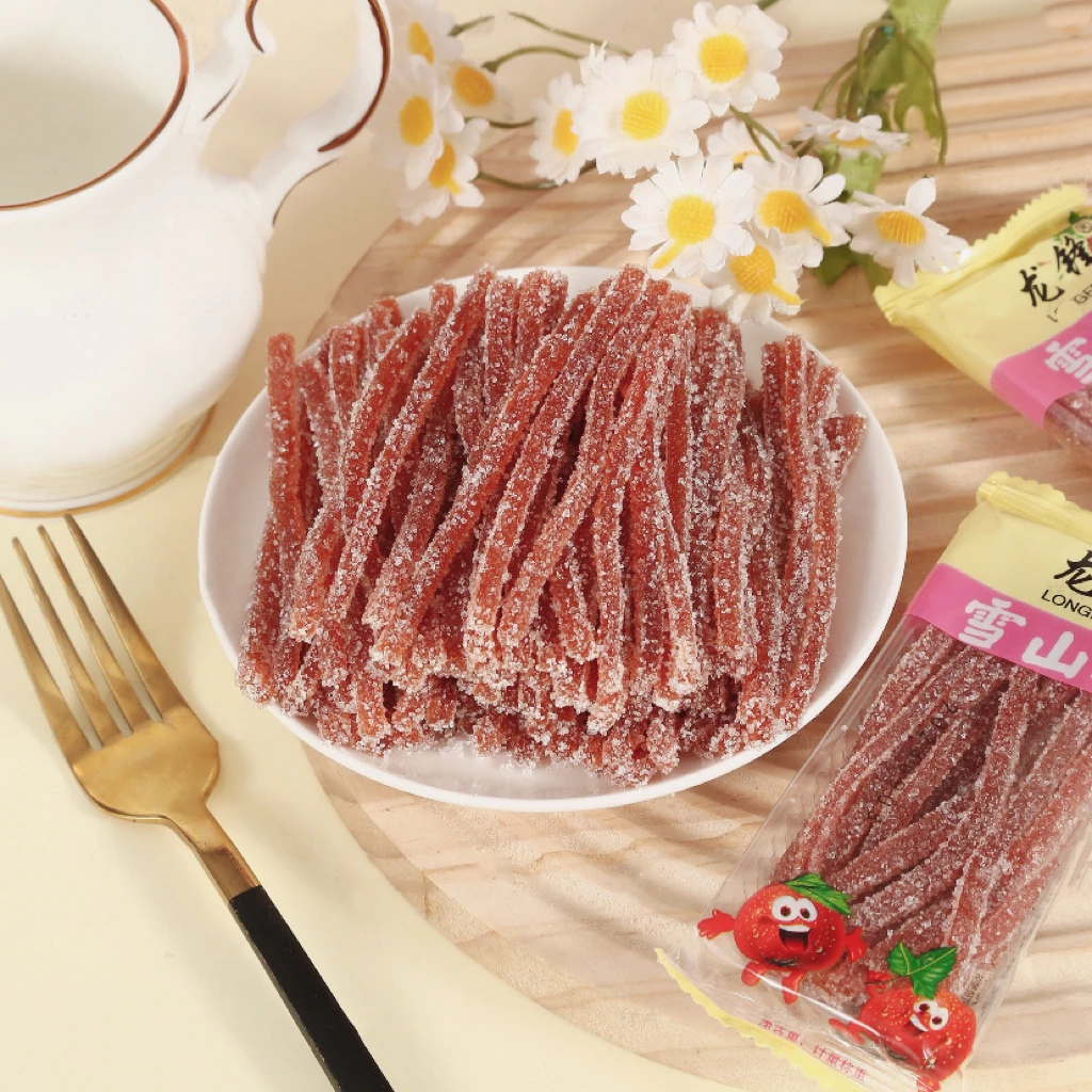 承德兴隆山楂丝雪花条糖果脯蜜饯学生儿童零食小包散装称重果丹皮