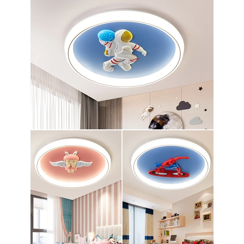 儿童LED卧室吸顶灯男孩创意宇航员现代简约女孩卡通房间灯具护眼