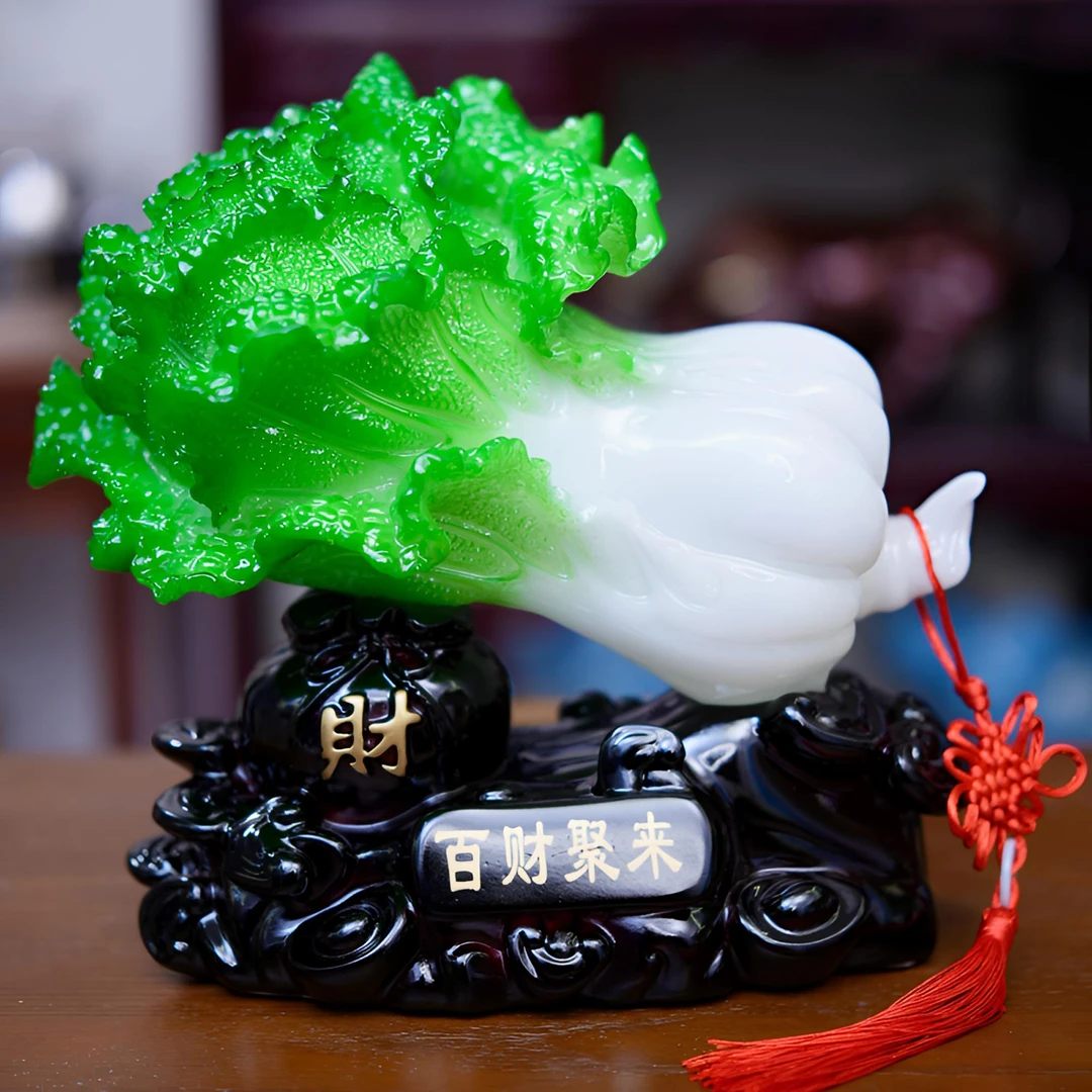 [木火火]大款百财聚来白菜摆件家居客厅装饰品收银台前台乔迁礼品